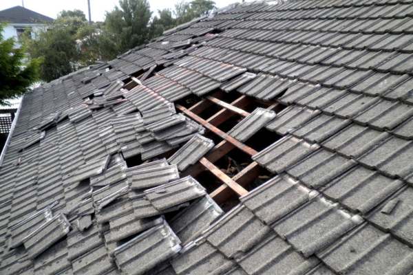 Storm roof damage